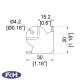 Small Nickel Flat Corners with 15mm Offset - 30mm x 30mm - Pack of 4